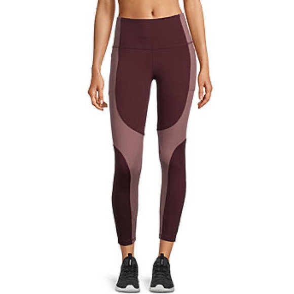 nwt S-XL Quick Dry coordinate jersey stretch leggings or top Burgundy Rose Taupe - Picture 14 of 16